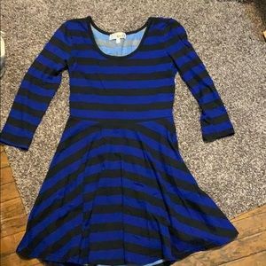 Black and blue striped dress